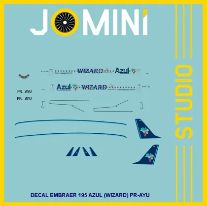 Decal Embraer 195 Azul (WIZARD) PR-AYU