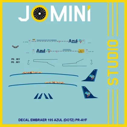 Decal Embraer 195 Azul (DOTZ) PR-AYF