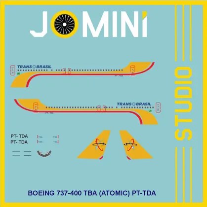 Decal Boeing 737-400 Transbrasil (Atomic) PT-TDA