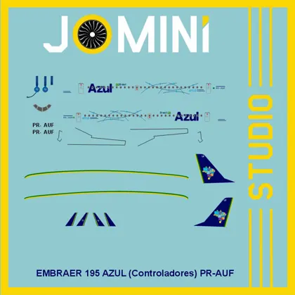Decal Embraer 195 Azul (Controladores) PR-AUF