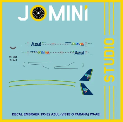 Decal Embraer 195 E2 (VISITE O PARANA) PS-AEI